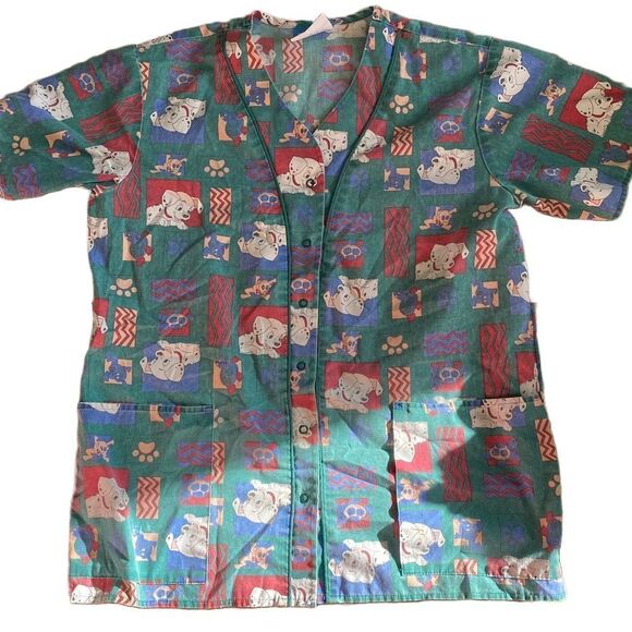 Vintage Disney 101 Dalmatians Scrub Top - Picture 1 of 2
